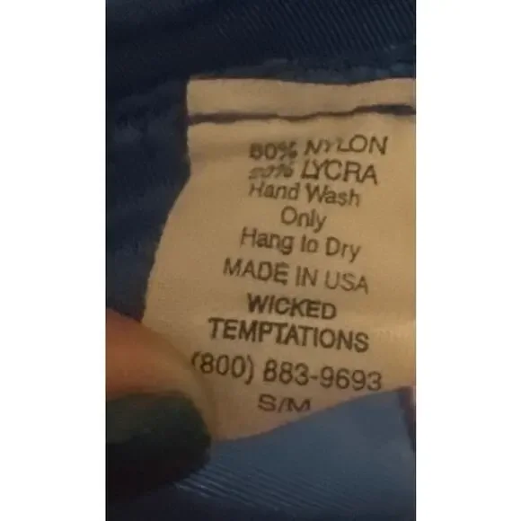 S M Wicked Temptations Metallic Blue Pants Cut-Out Rave Festival Burning Man - Picture 6 of 6